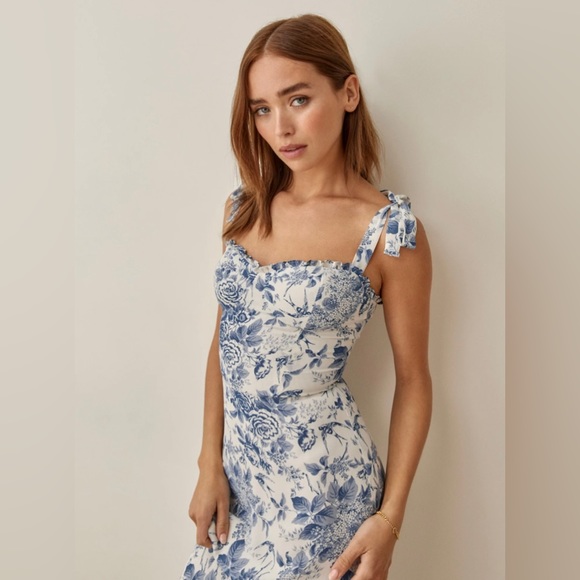 Reformation Nikita Floral Midi Dress - Pompadour - Picture 4 of 9